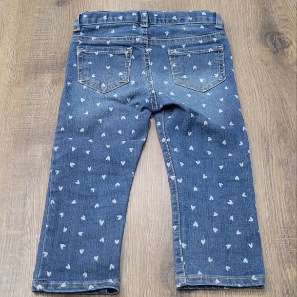 Cat & Jack Denim Skinny Super Stretch Jeans, Heart Print, 2T - Picture 7 of 8